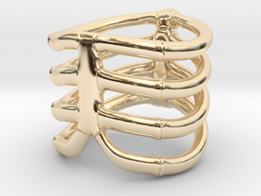 Thorsten 4 Rib - Ring in 14k Gold Plated Brass: 9 / 59