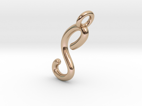 S in 14k Rose Gold Plated Brass