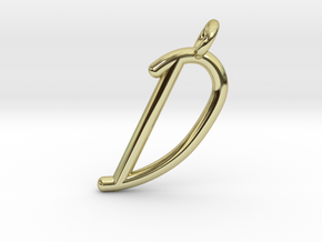 D in 18k Gold Plated Brass