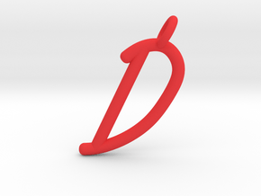 D in Red Processed Versatile Plastic