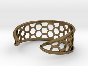 Cuff Bracelet, Honeycomb Mesh in Polished Bronze