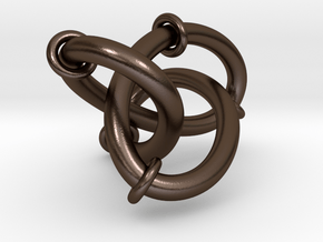Figure8Knot And Sliding Tori 7 12 2015 in Polished Bronze Steel