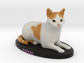 Custom Cat Figurine - Rascal in Full Color Sandstone