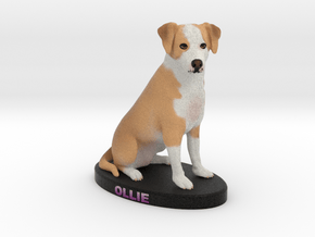 Custom Dog Figurine - Ollie in Full Color Sandstone