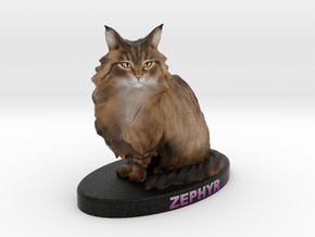 Custom Cat Figurine - Zephyr in Full Color Sandstone