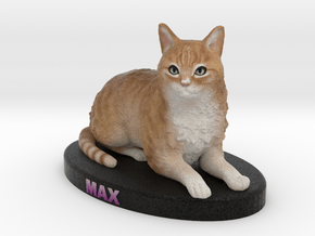 Custom Cat Figurine - Max in Full Color Sandstone
