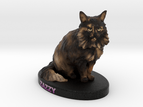 Custom Cat Figurine - Zazzy in Full Color Sandstone