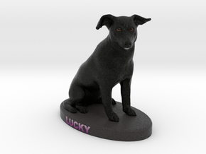 Custom Dog Figurine - Lucky in Full Color Sandstone