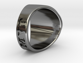 Superball Gem Ring in Fine Detail Polished Silver
