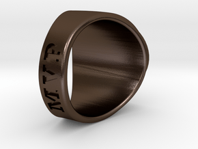 Superball Gem Ring in Polished Bronze Steel
