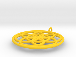 PendantCircles6 in Yellow Processed Versatile Plastic