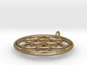 PendantCircles6 in Polished Gold Steel