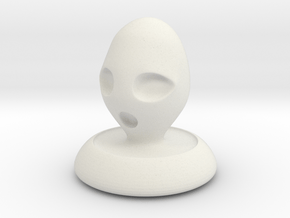 Halloween Character Hollowed Figurine: AlienGhosty in White Natural Versatile Plastic