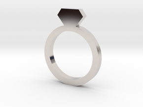 Placeholder Ring in Rhodium Plated Brass