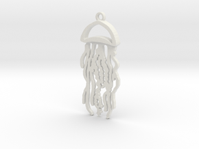 Jellyfish Charm in White Natural Versatile Plastic