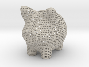 Wire Frame Piggy Bank 2 Inch Tall in Natural Sandstone