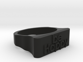 Be Happy Ring size 18,5mm in Black Natural Versatile Plastic