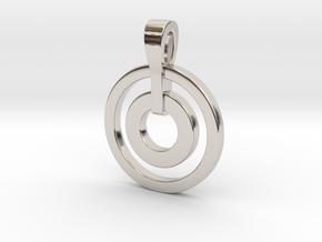 Dual Ring Necklace in Rhodium Plated Brass