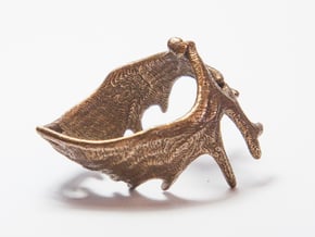(Size 6) Moose Antler Ring in Polished Bronze Steel