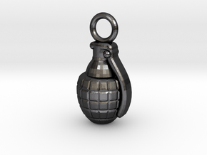 Grenade in Polished and Bronzed Black Steel