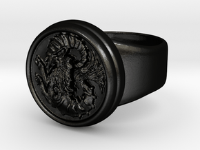 Seal of Cagliostro, Size 9 in Matte Black Steel