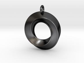 Mobius Pendant in Polished and Bronzed Black Steel