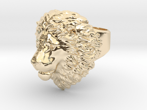 Calm Lion Ring in 14k Gold Plated Brass: 11.5 / 65.25