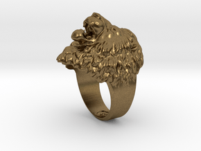 Aggressive Lion Ring in Natural Bronze: 11.5 / 65.25