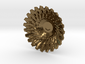 Sunflower Pendant with Baille in Polished Bronze
