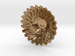 Sunflower Pendant with Baille in Polished Brass