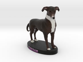 Custom Dog Figurine - Caesar in Full Color Sandstone
