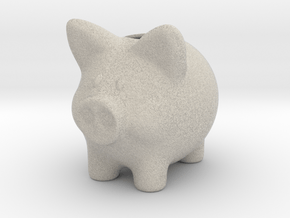 Piggy Bank Smooth 2 Inch Tall in Natural Sandstone