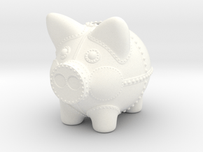 Steampunk Piggy Bank 6 inch tall in White Processed Versatile Plastic