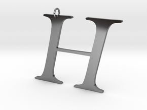 H in Fine Detail Polished Silver