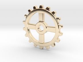 One and a half Inch Four Normal Spoke Gear in 14k Gold Plated Brass