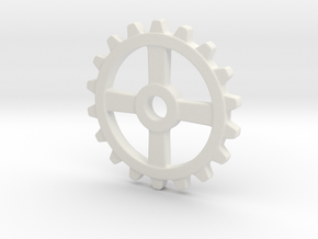 One and a half Inch Four Normal Spoke Gear in White Natural Versatile Plastic