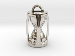 Sanduhr / Hourglass Pendant in Rhodium Plated Brass