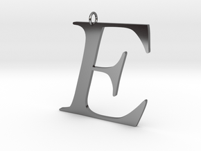 E in Fine Detail Polished Silver