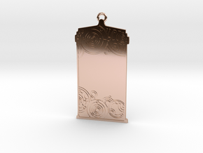 Customisable TARDIS Pendant in 14k Rose Gold Plated Brass