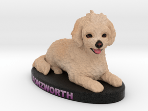 Custom Dog Figurine - Fonzworth in Full Color Sandstone
