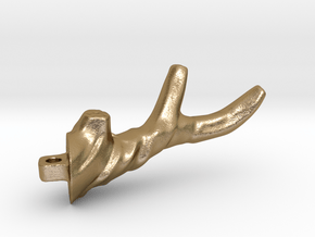 Left_FaunHorn in Polished Gold Steel