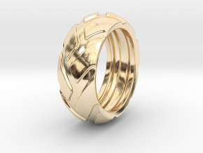  r8x45 - Tire Ring in 14k Gold Plated Brass: 9 / 59