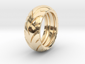 Ray Zing - Tire Ring Hollowed in 14k Gold Plated Brass: 9 / 59