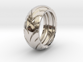 Ray Zing - Tire Ring Hollowed in Rhodium Plated Brass: 9 / 59