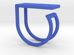 Ring with your drawing. Embossed. in Blue Processed Versatile Plastic