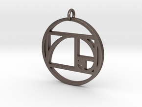 Golden Ratio Spiral Pendant in Polished Bronzed Silver Steel