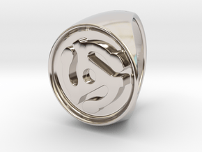 Custom Signet Ring 7 in Rhodium Plated Brass