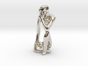 Thinking Man Pendant in Rhodium Plated Brass