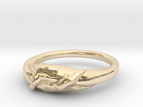 Rome Handshake Size(US)-5 (15.7 MM) in 14k Gold Plated Brass
