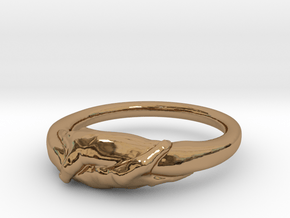 Rome Handshake Ring Size(US)-8 (18.19 MM) in Polished Brass